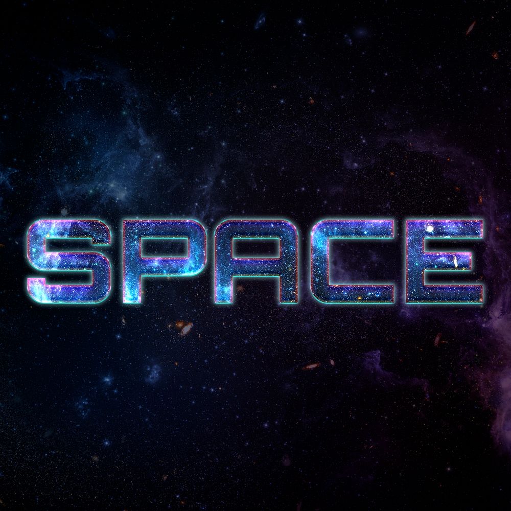 SPACE text typography word on galaxy background
