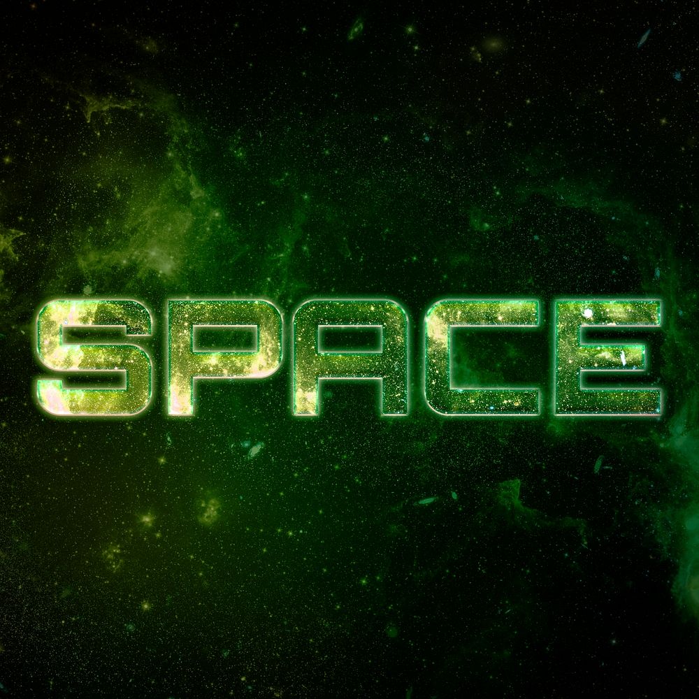 SPACE text typography galaxy effect word