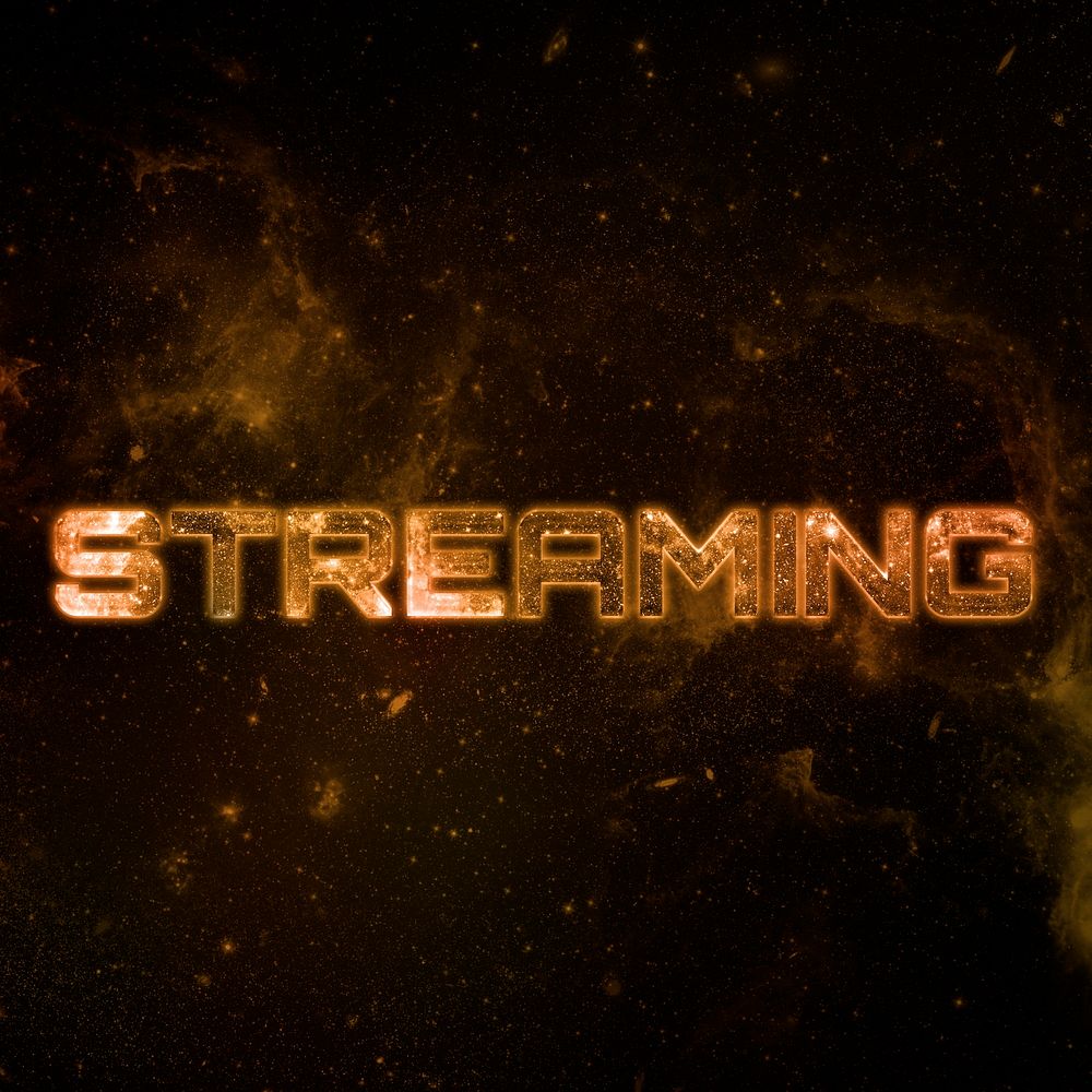 STREAMING text typography brown word on black