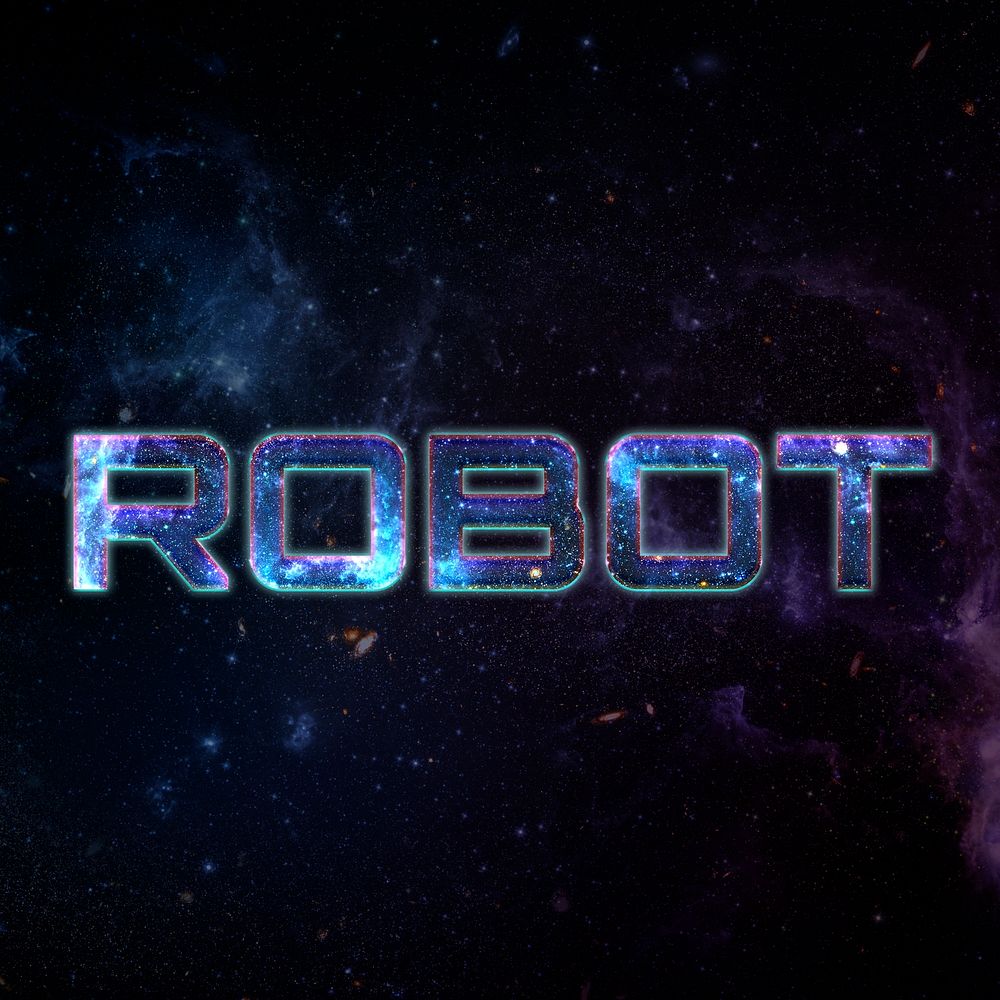 ROBOT text typography word on galaxy background