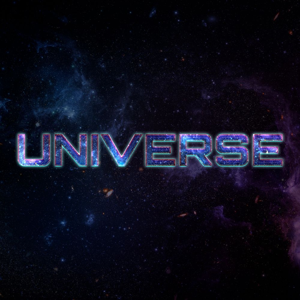 UNIVERSE text typography word on galaxy background