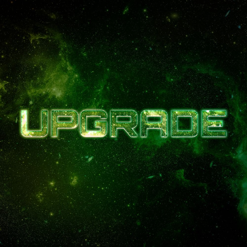 UPGRADE text typography galaxy effect word