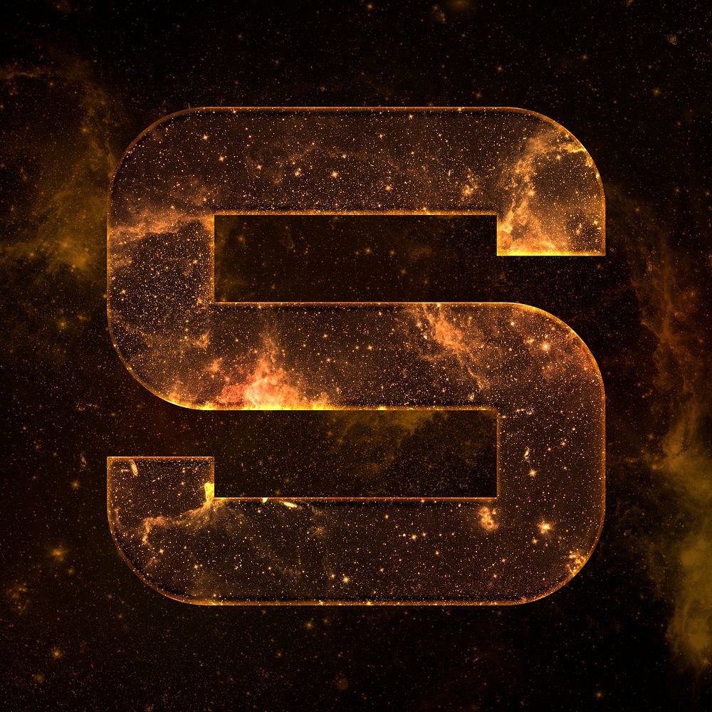 Psd letter s stellar effect typography brown font