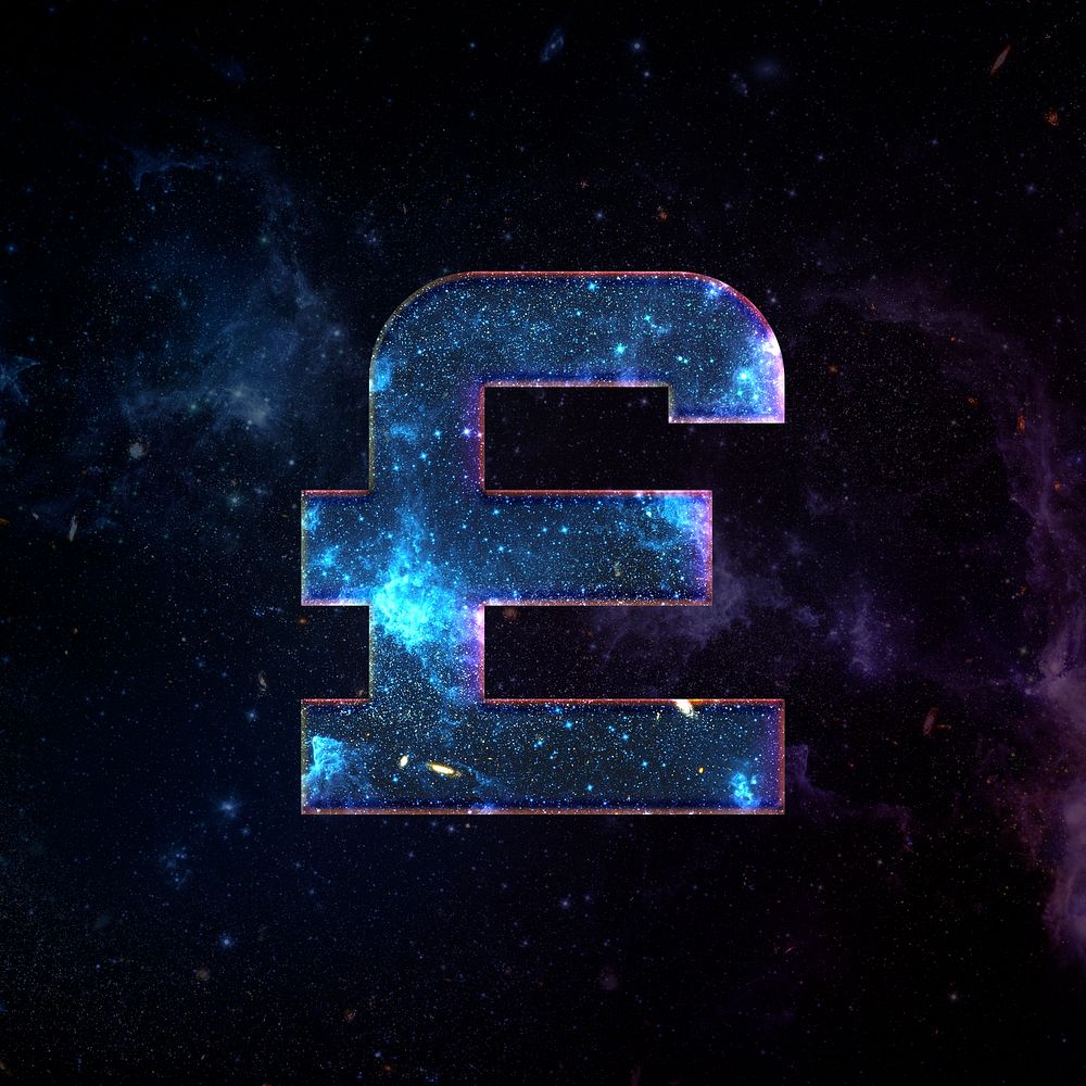 Pound sign psd space effect blue symbol