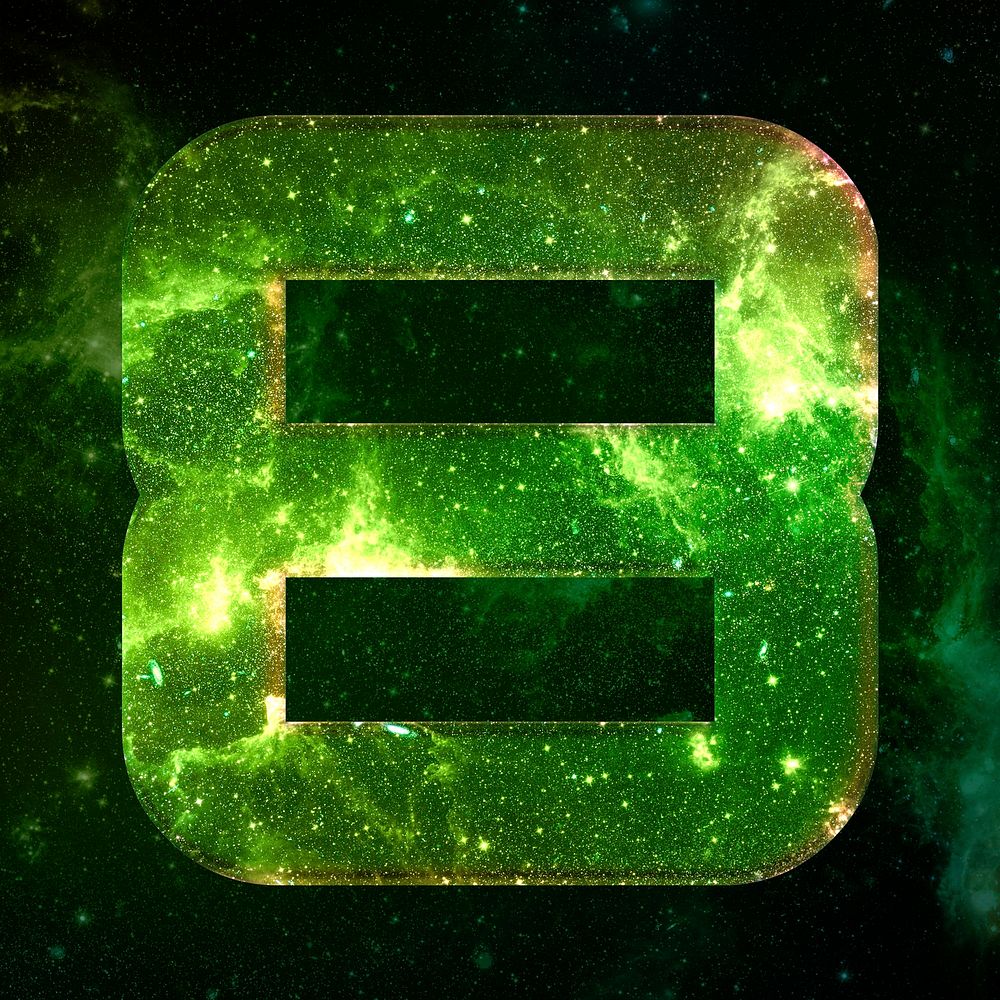 Psd number 8 galaxy effect green font