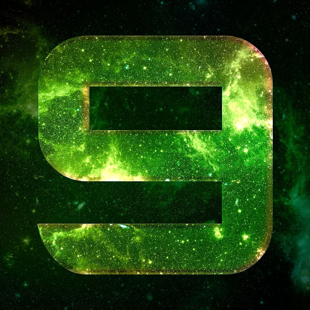 Psd number 9 galaxy effect green font