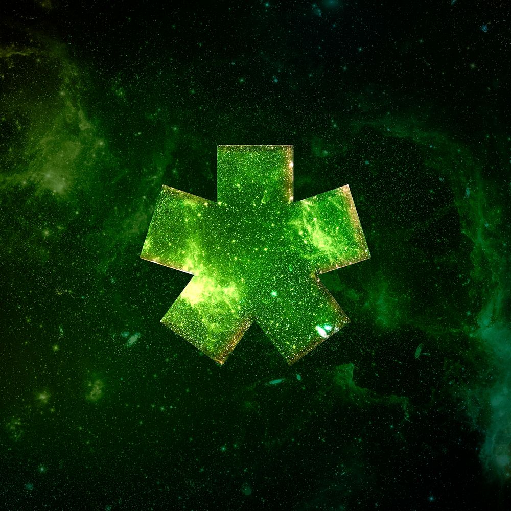 Asterisk symbol psd galaxy effect green sign