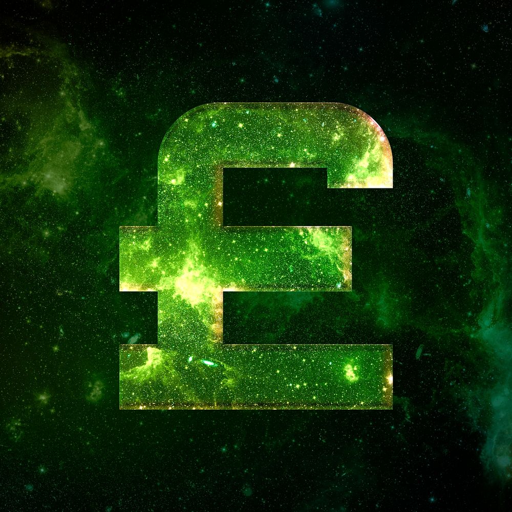 Pound sign psd galaxy effect green symbol