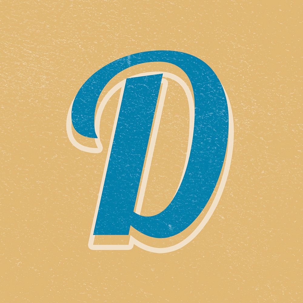 Letter D bold retro display font lettering
