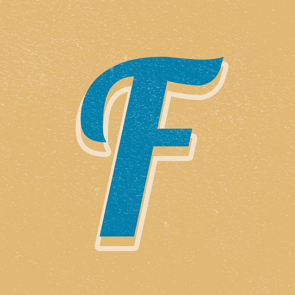 Letter F psd bold retro display font lettering