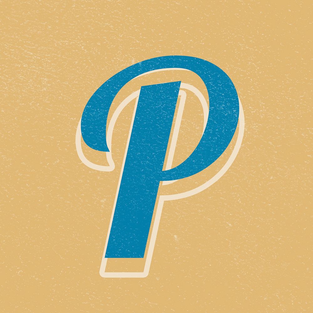 Letter P psd bold retro display font lettering
