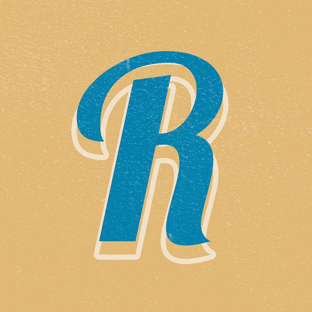 Letter R bold retro display font lettering