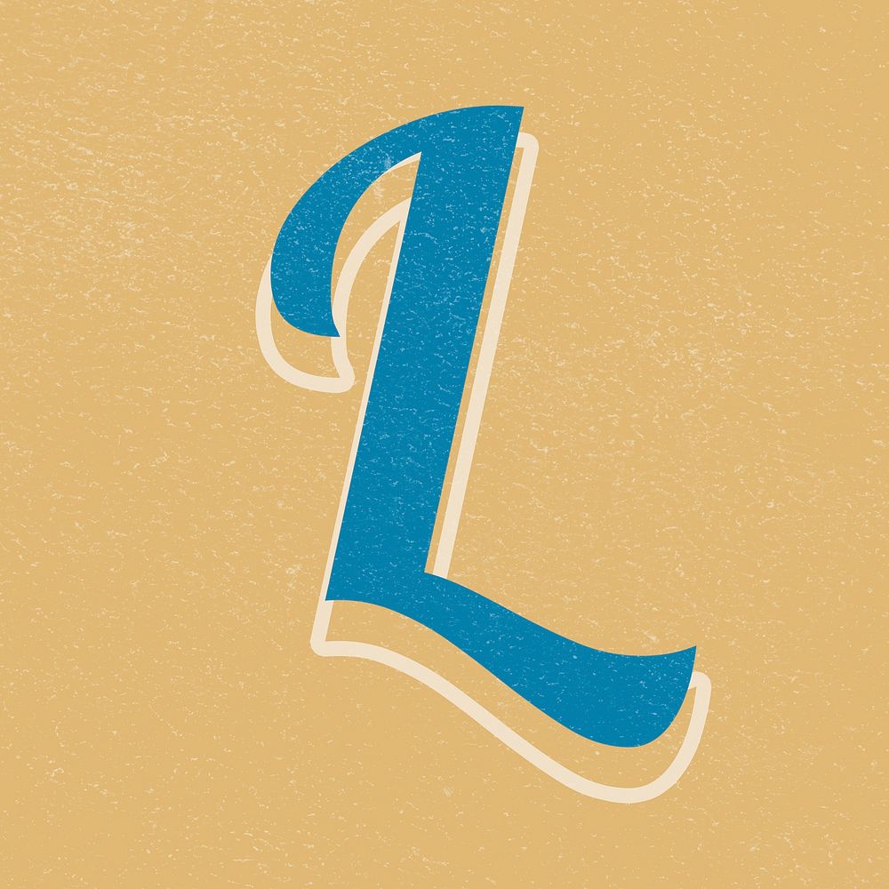 Letter L psd bold retro display font lettering