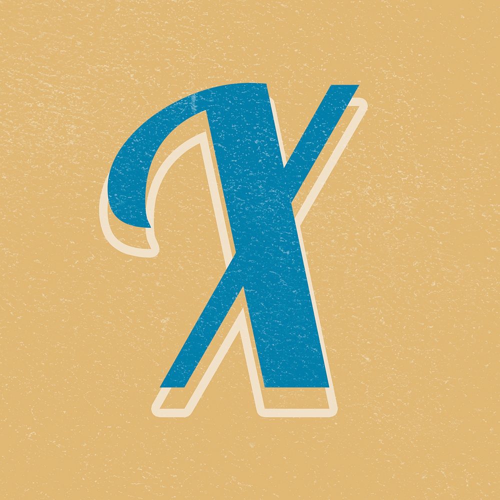 Letter X psd bold retro display font lettering