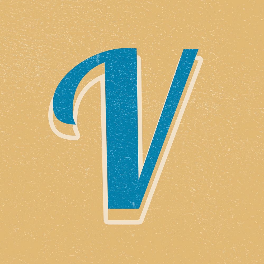 Letter V psd bold retro | Free PSD - rawpixel