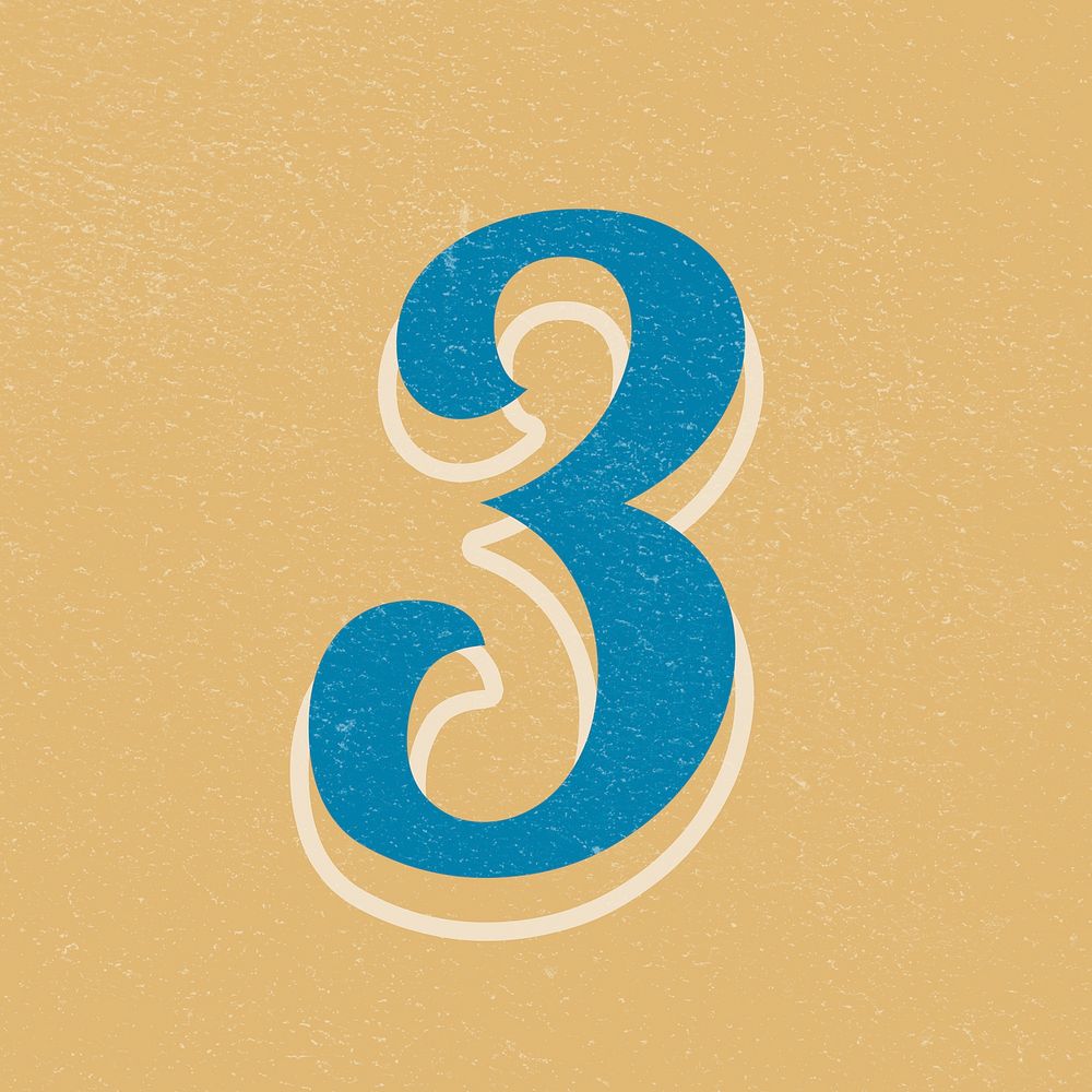 Number 3 psd bold retro | Free PSD - rawpixel
