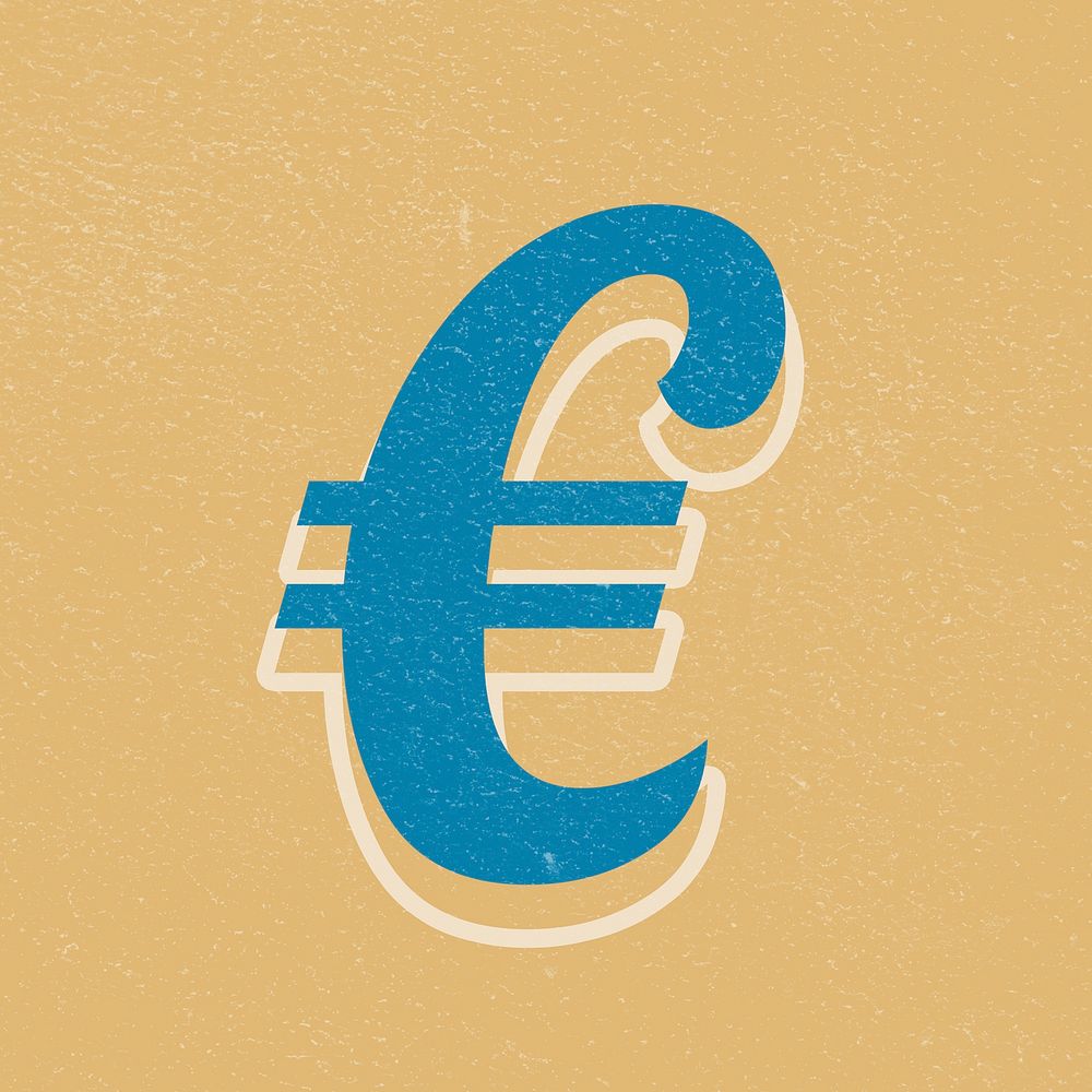 € Euro sign psd retro bold typography