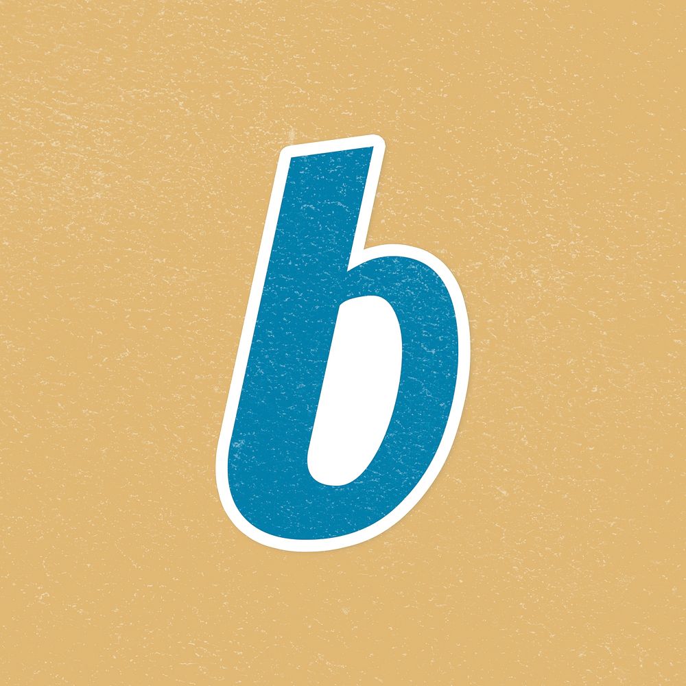 Psd Letter b alphabet lettering white border