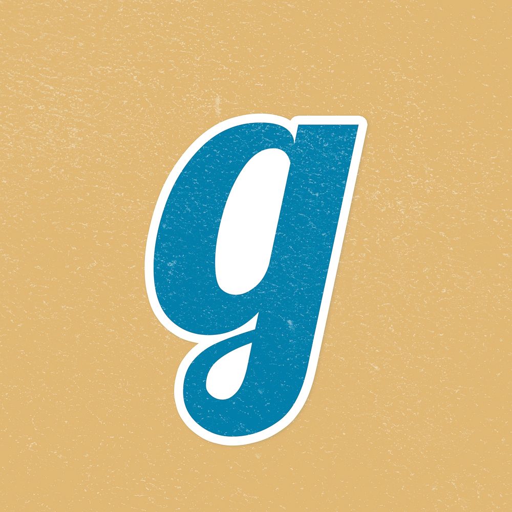 Letter G psd alphabet lettering white border