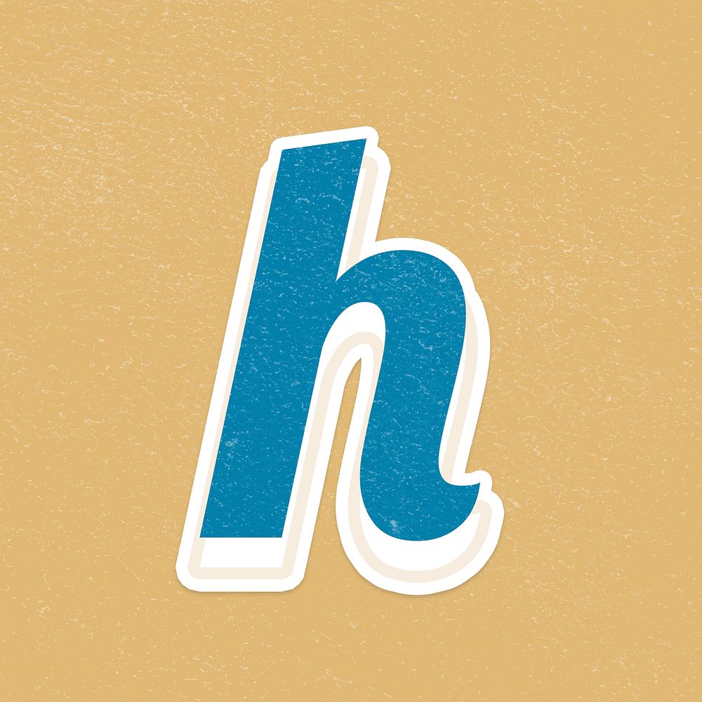 Psd retro letter h bold typography