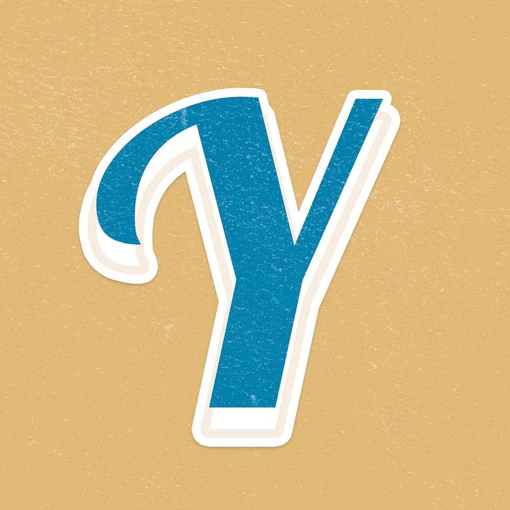 Psd letter Y bold retro display font lettering