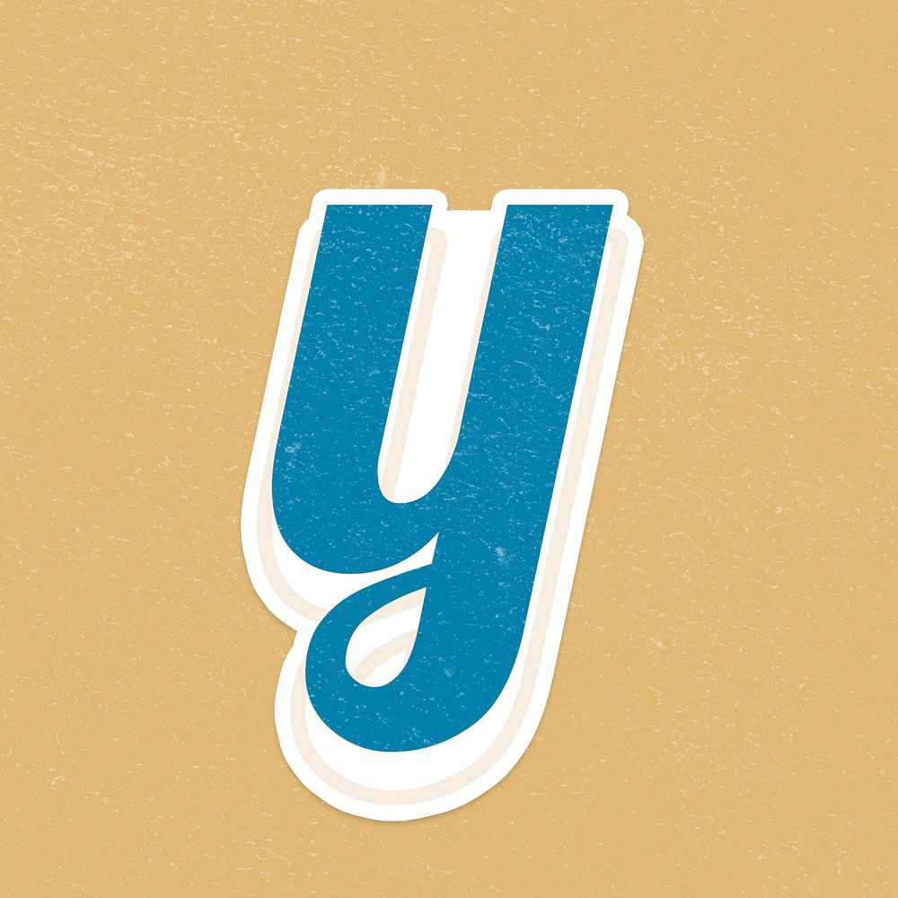 Psd letter y bold retro display font lettering