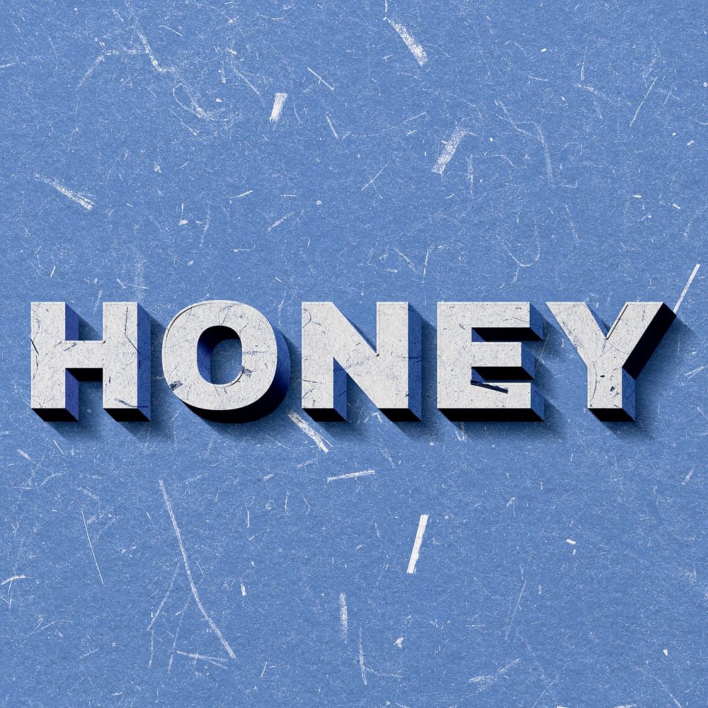 Retro 3D Honey blue paper font typography