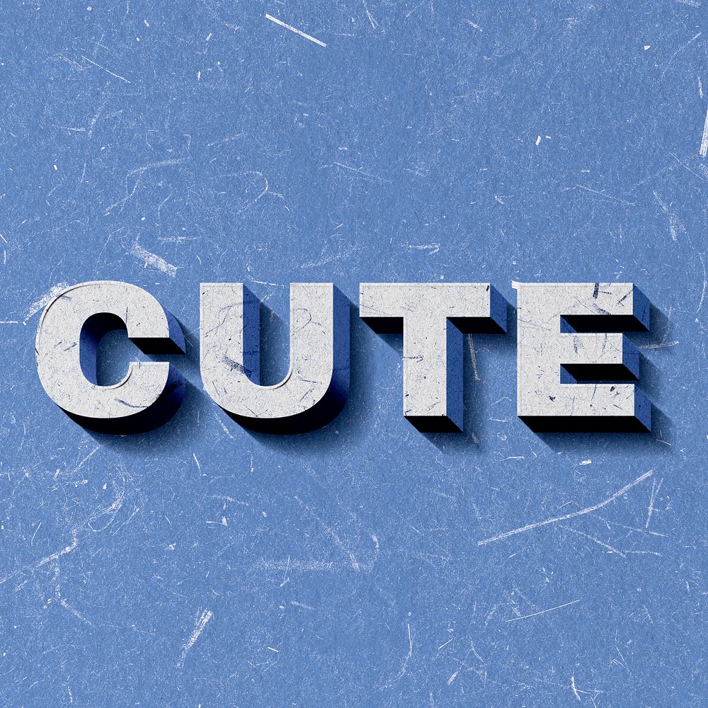Retro 3D Cute blue paper font typography