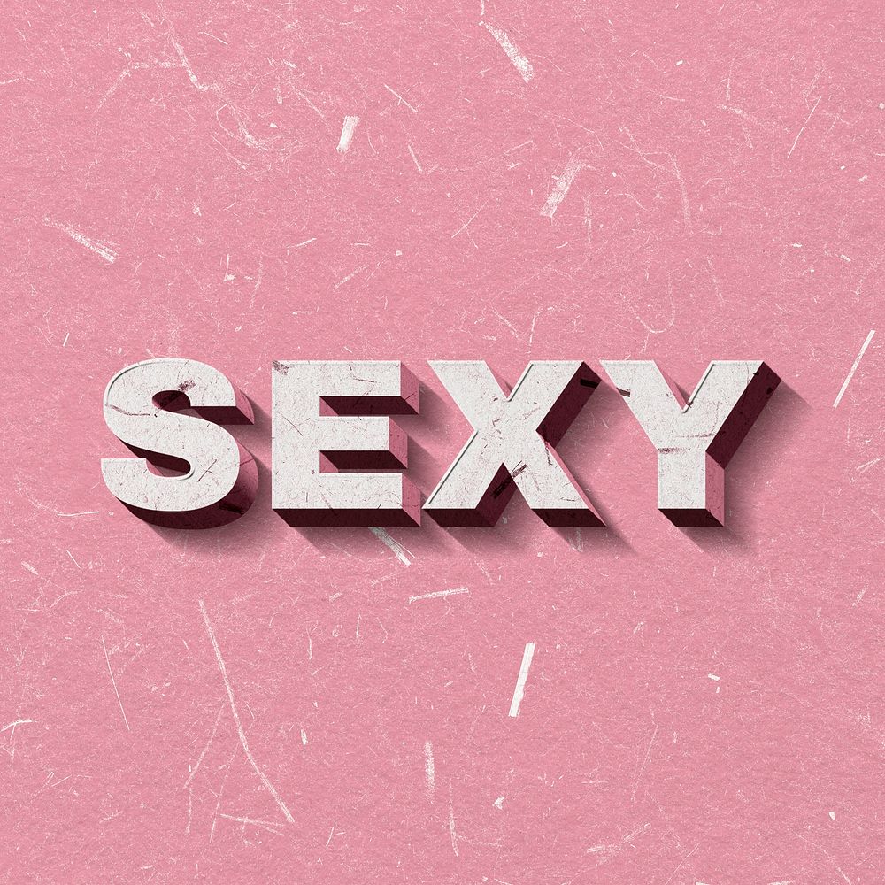 Sexy pink word vintage on paper texture