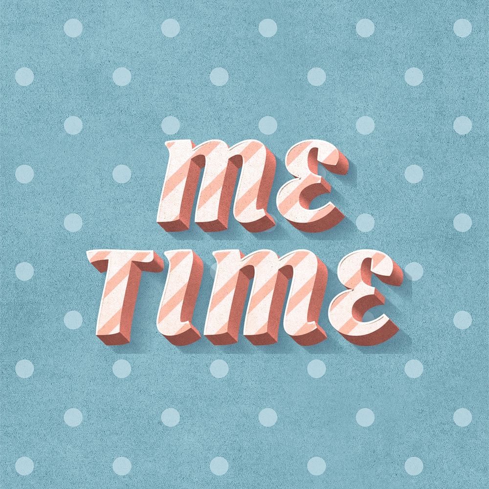 Me time word candy cane typography