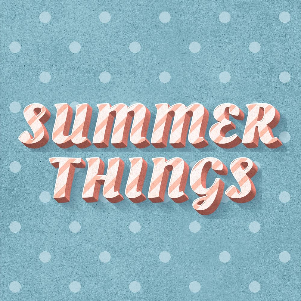 Summer things word candy cane typography