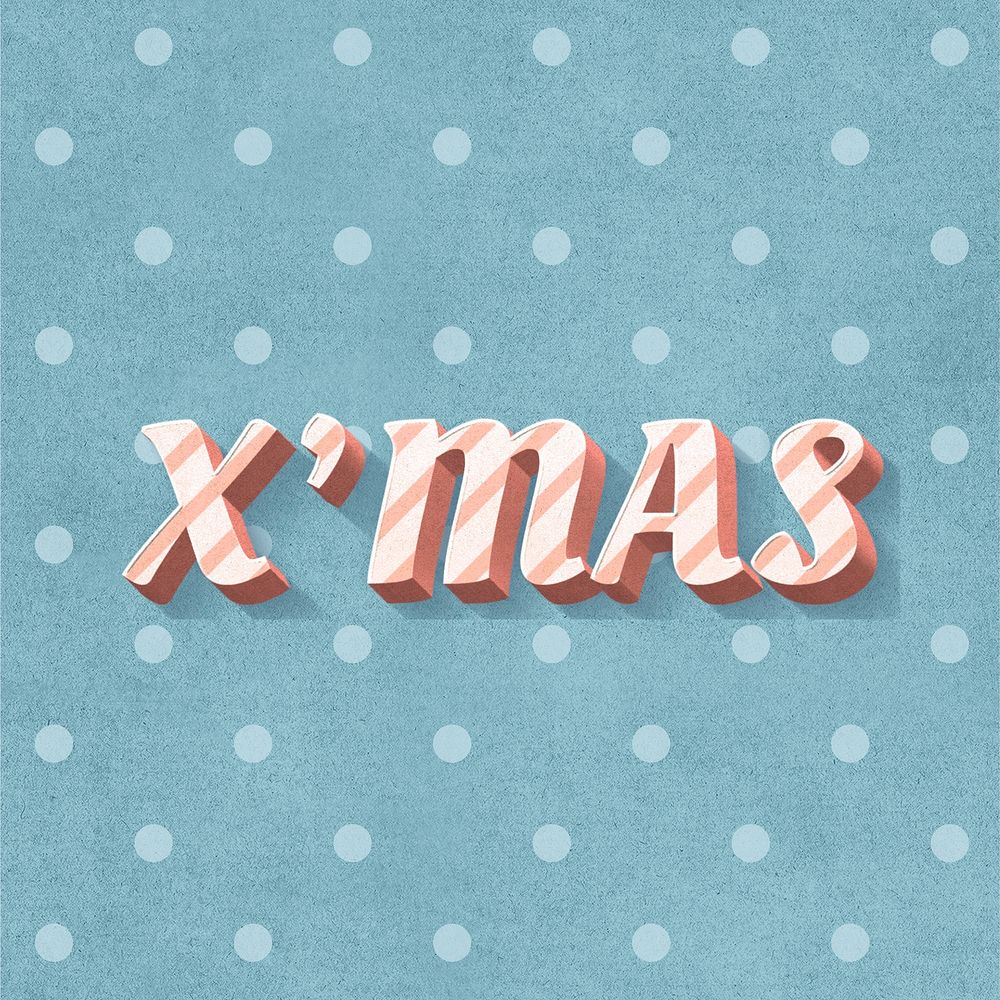 X'mas word candy cane typography