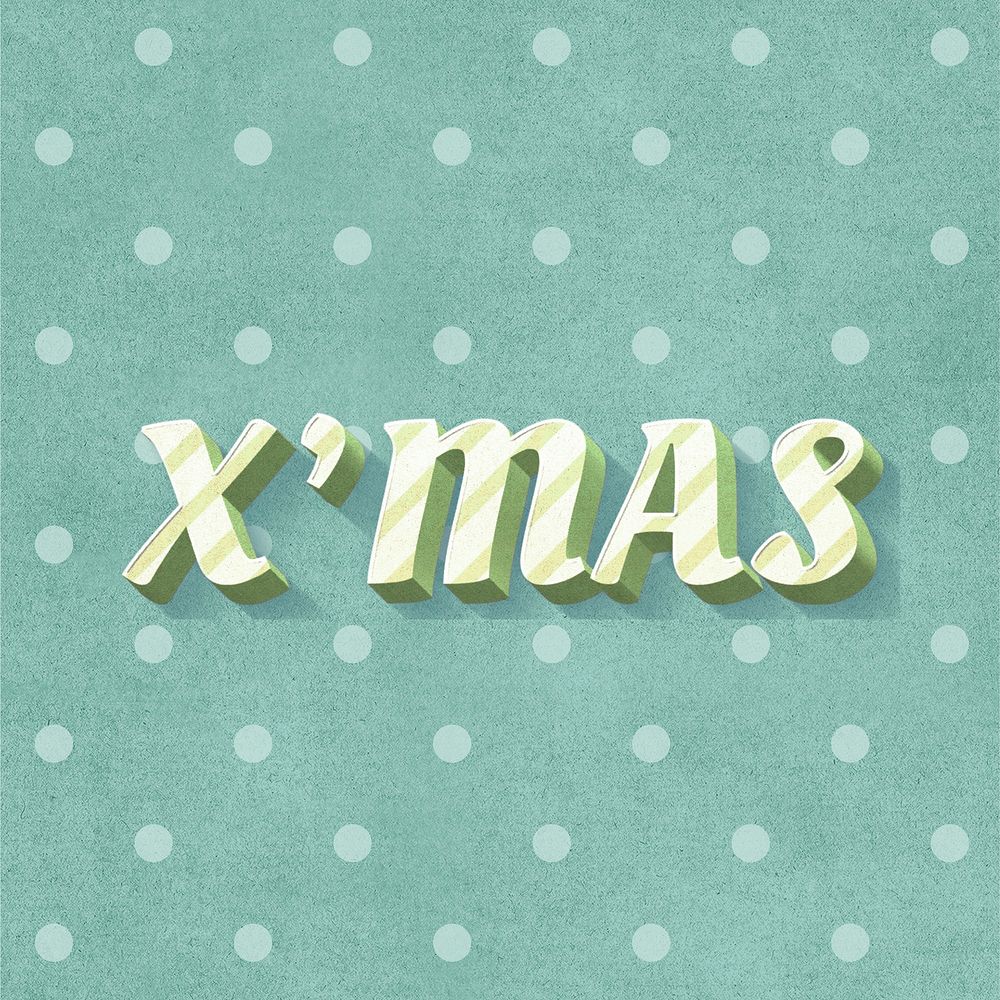 X'mas word striped font typography