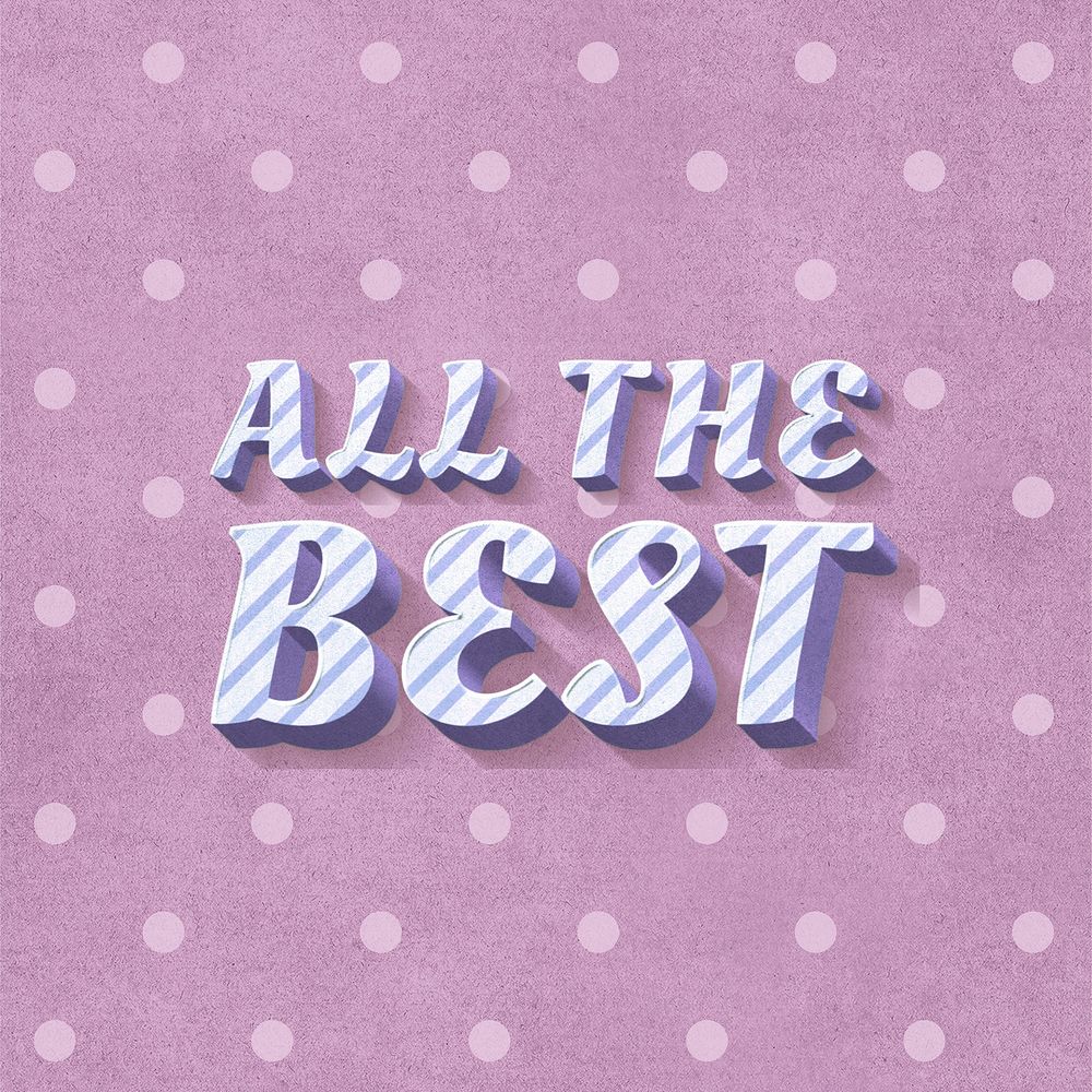 All the best text word pastel stripe pattern