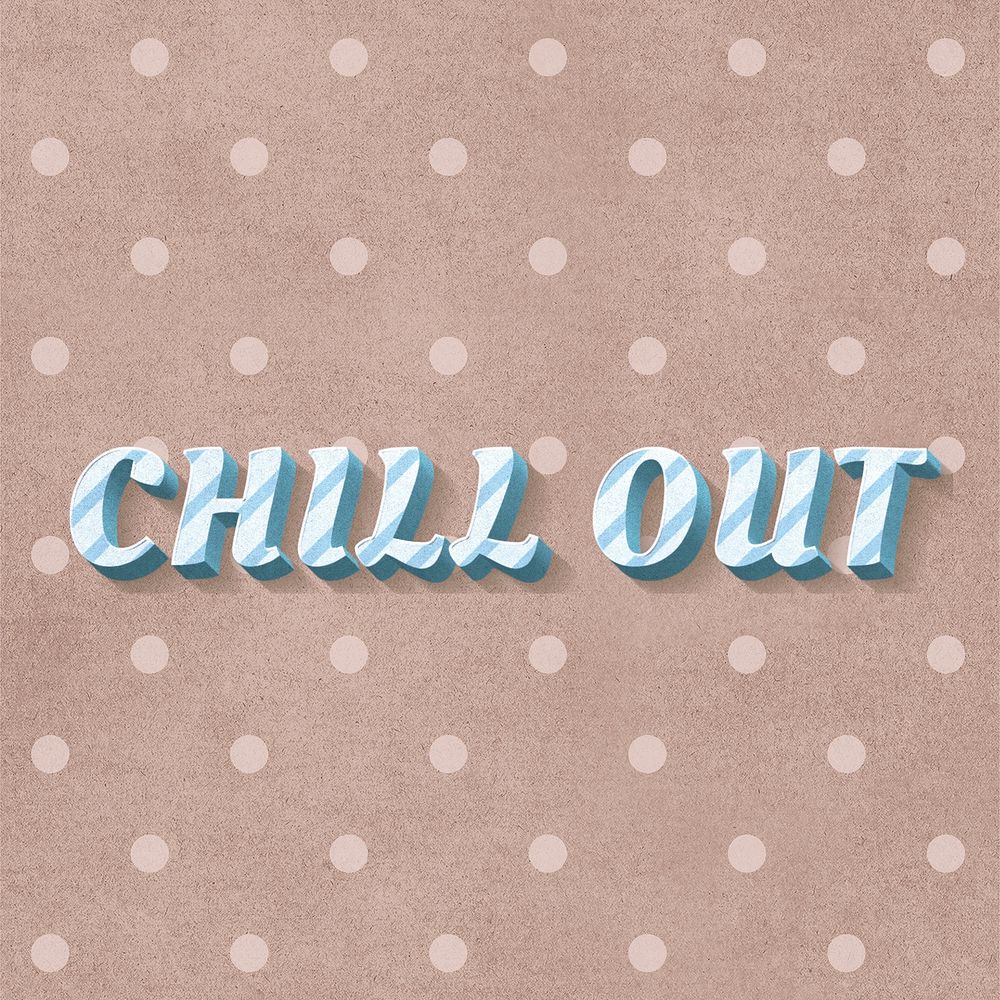Chill out word candy cane typography