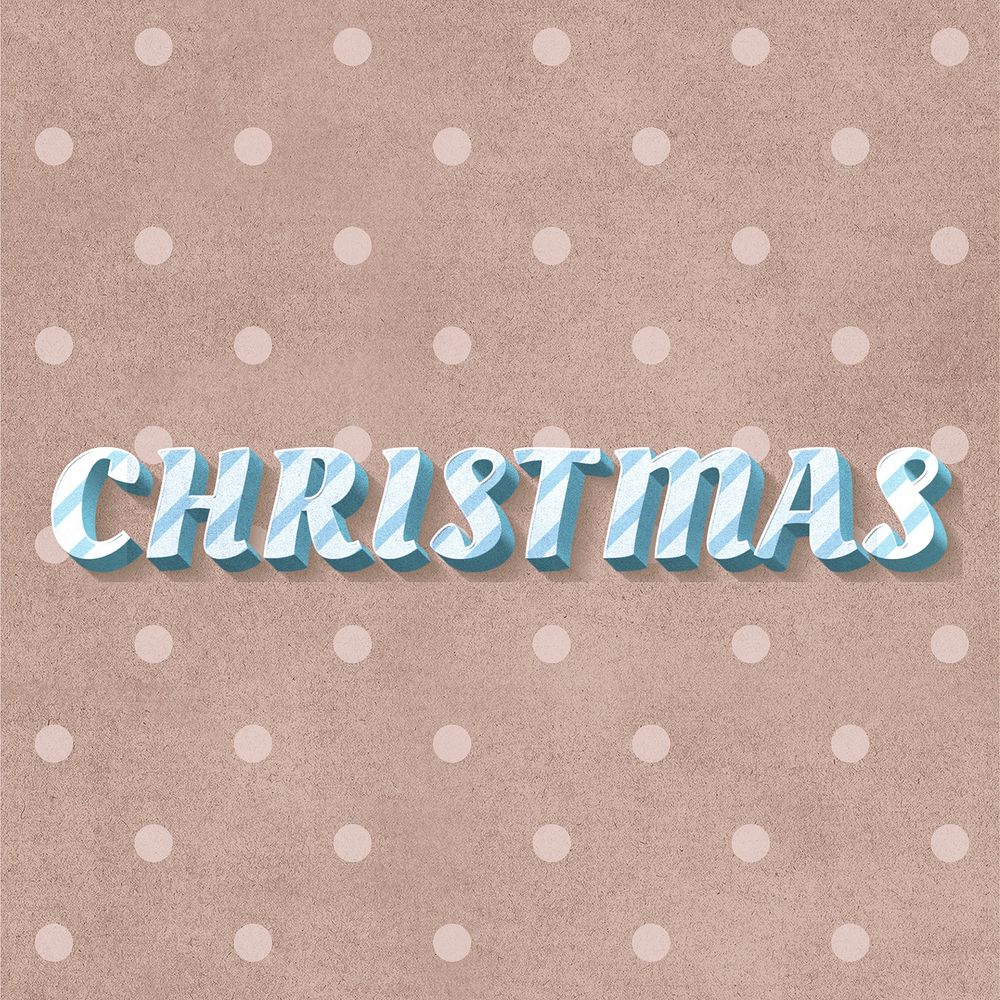 Christmas word candy cane typography