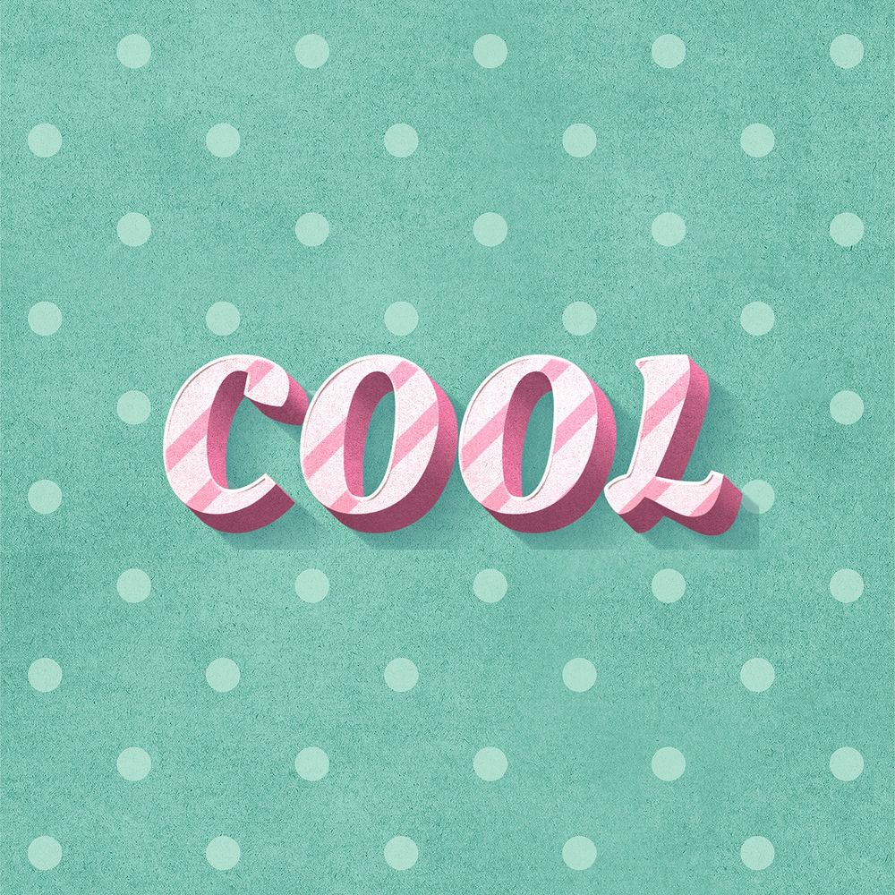 Cool text 3d vintage word clipart