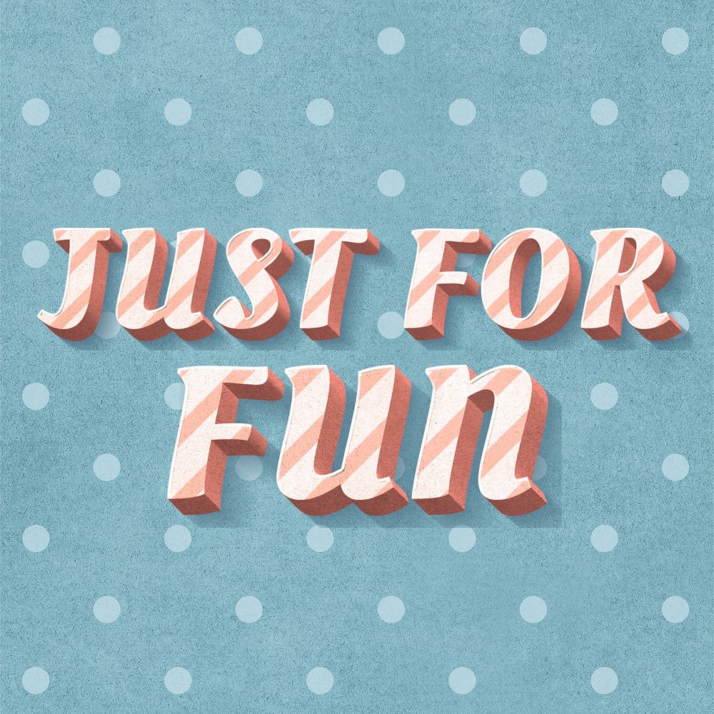 Just for fun word candy cane typography