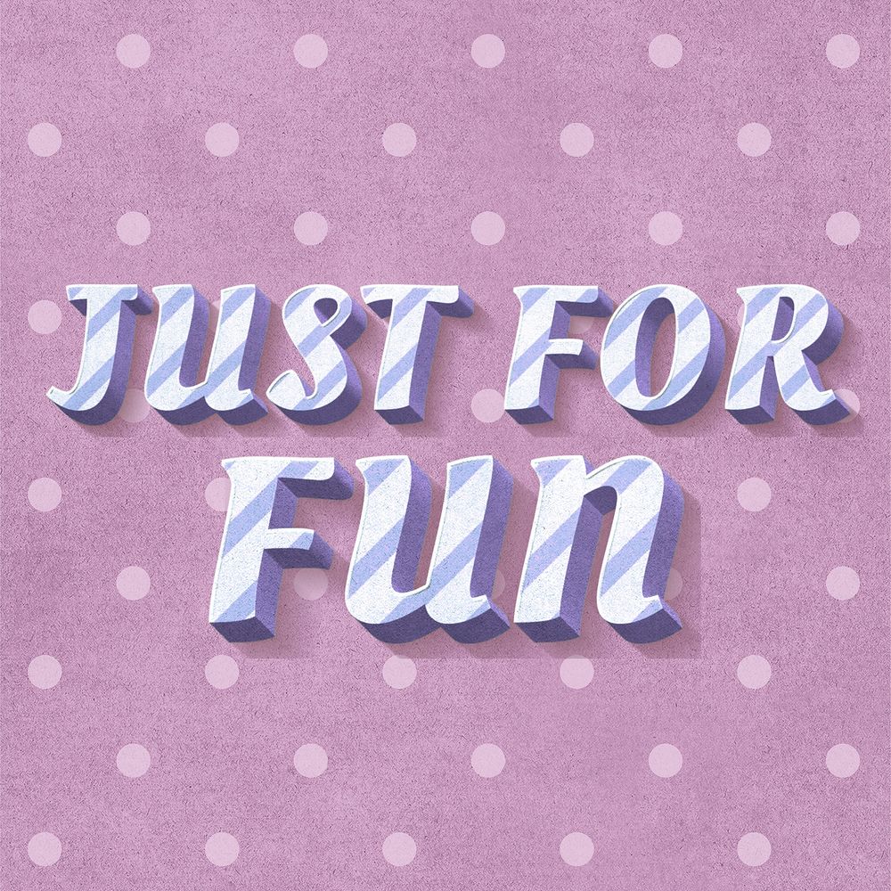Just for fun 3d vintage word clipart