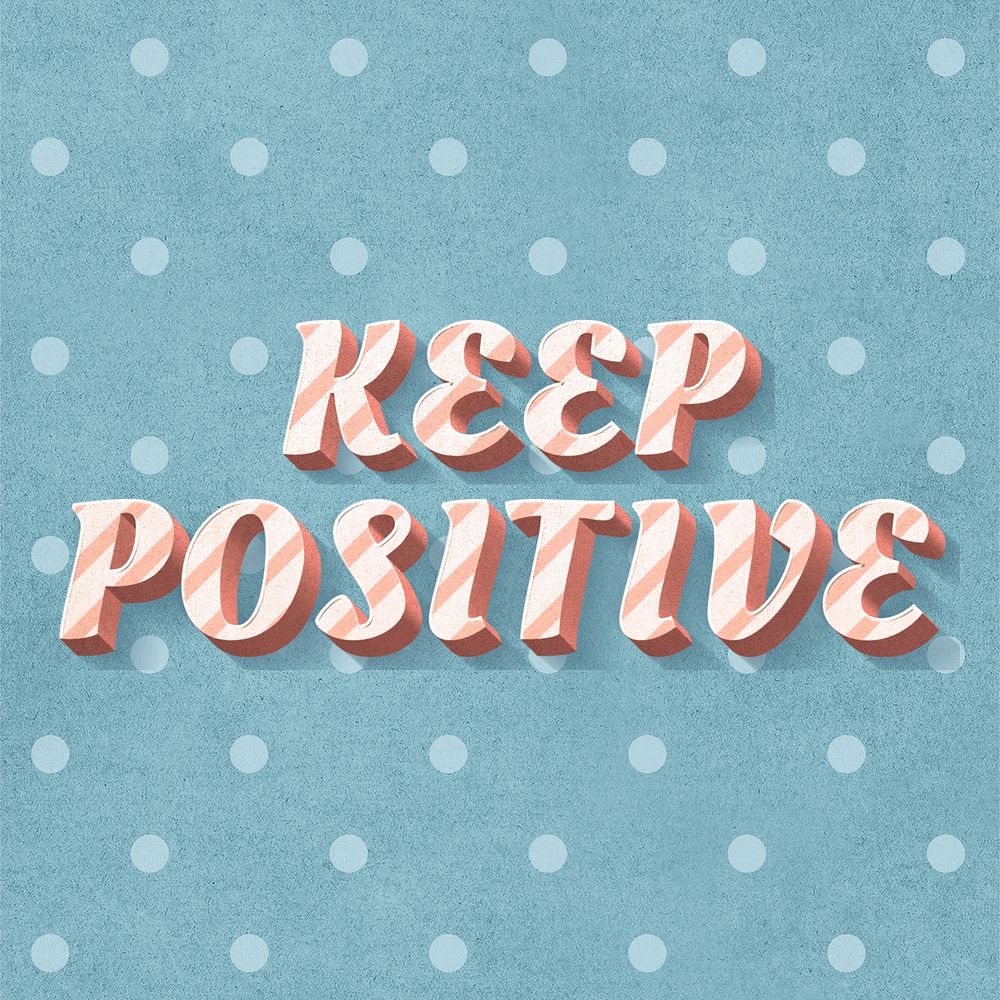 Keep positive word candy cane typography