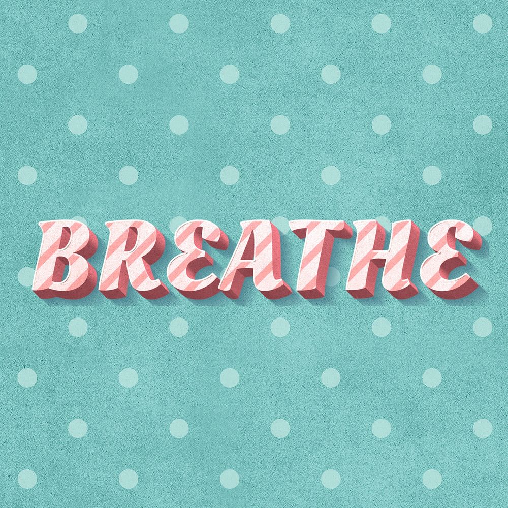 Breathe text pastel stripe pattern