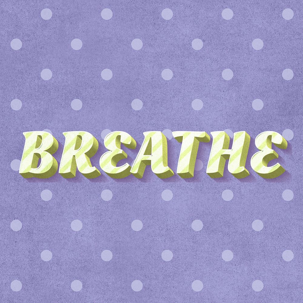 Breathe word striped font typography