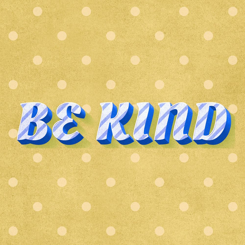 Be kind text pastel stripe pattern