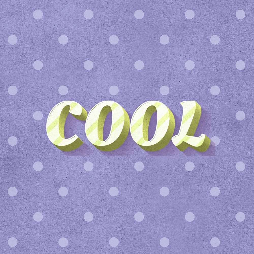 Cool word candy cane typography