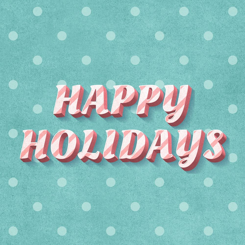 Happy holidays word striped font typography
