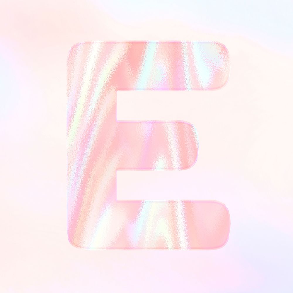 Shiny letter E psd alphabet sticker