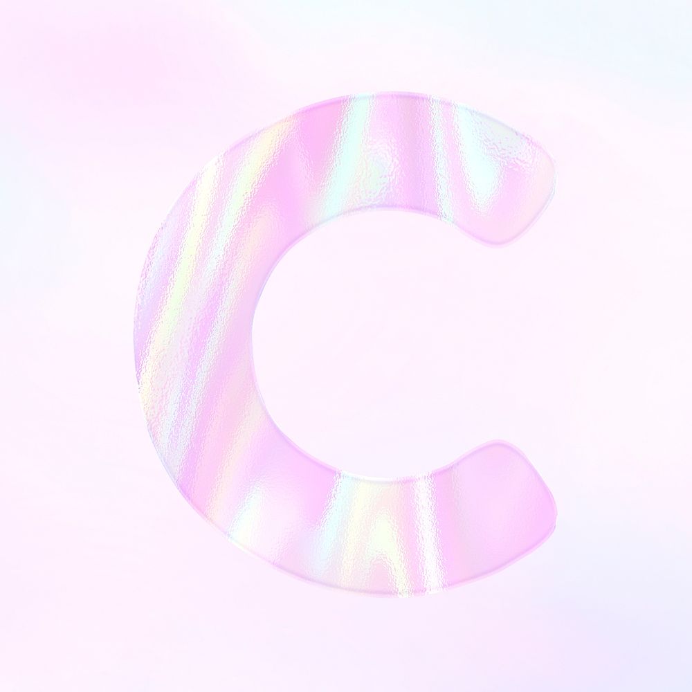 Shiny letter C psd alphabet sticker