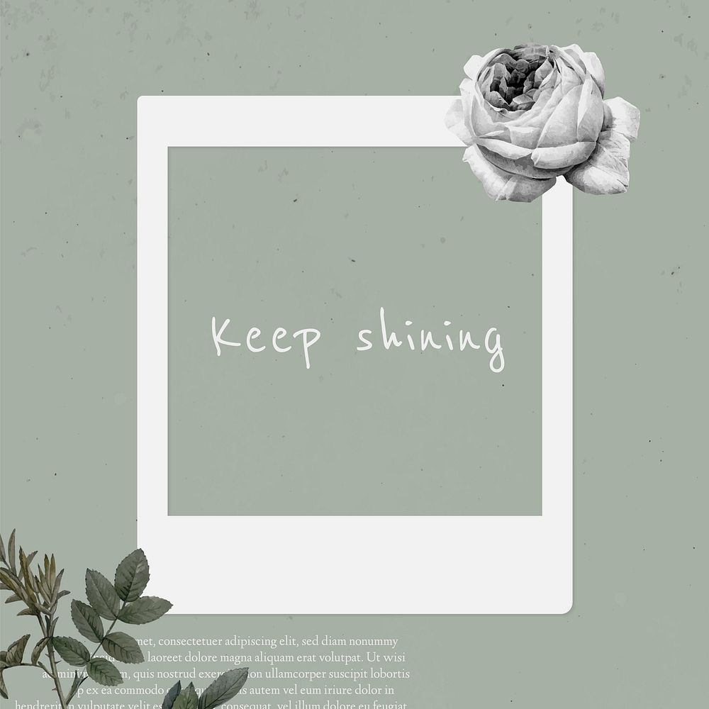 Keep shining inspirational phrase on instant photo frame