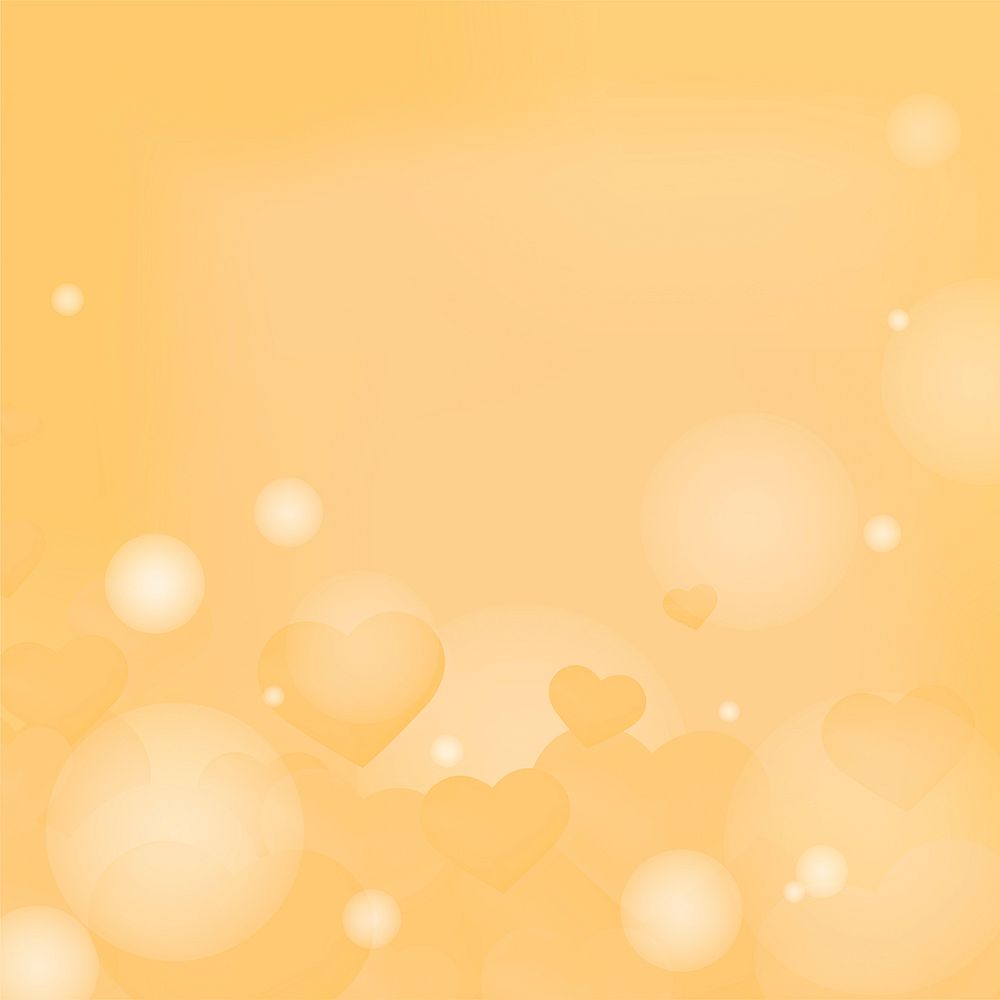 Yellow background with hearts copy space