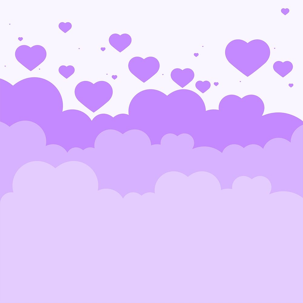 Purple background with hearts copy space